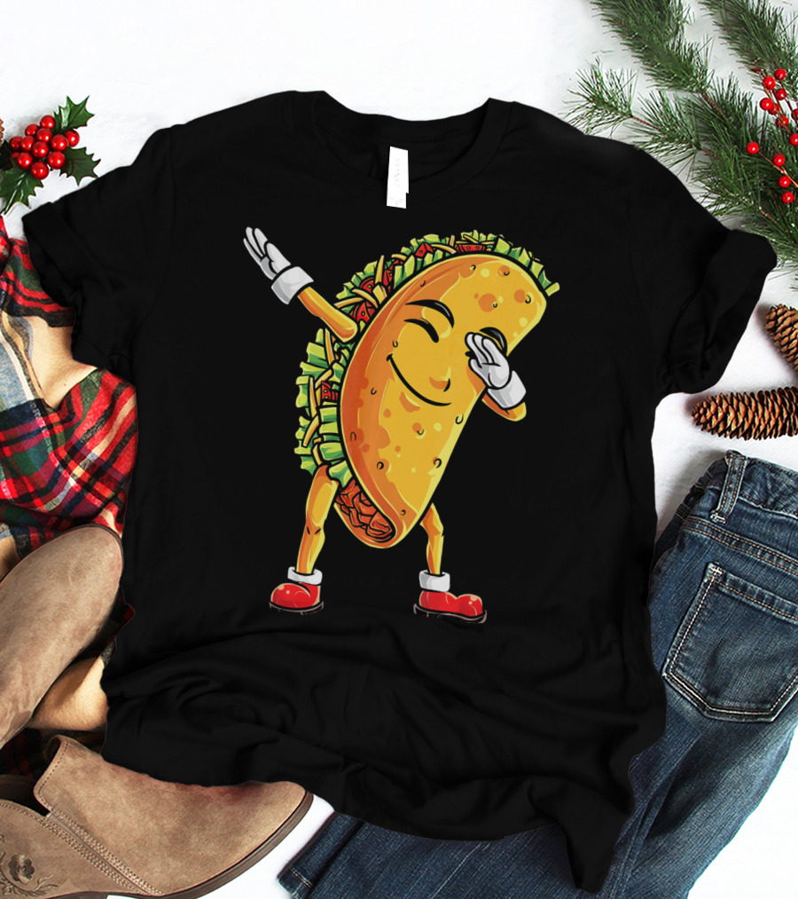 Funny Dabbing Taco Cinco De Mayo Mexican T-Shirt