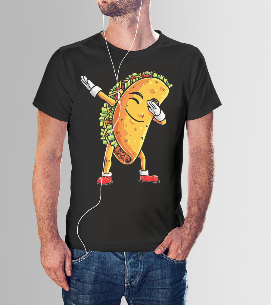 Funny Dabbing Taco Cinco De Mayo Mexican T-Shirt
