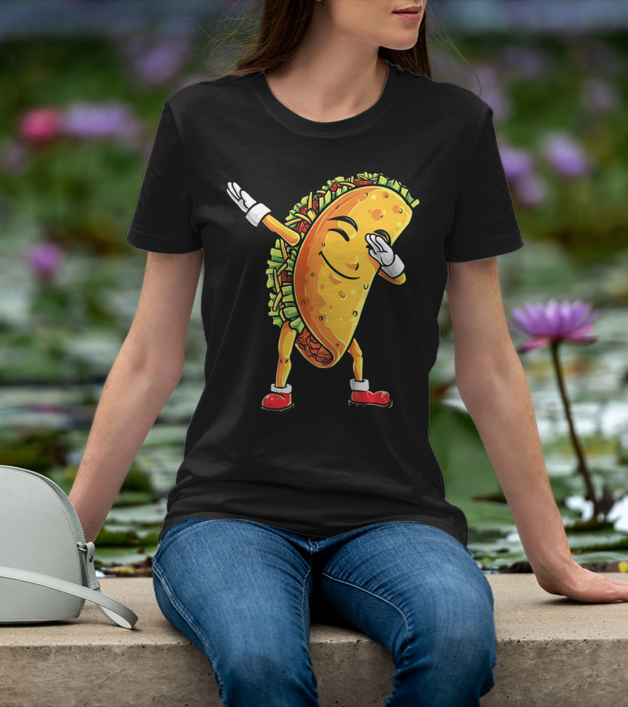 Funny Dabbing Taco Cinco De Mayo Mexican T-Shirt