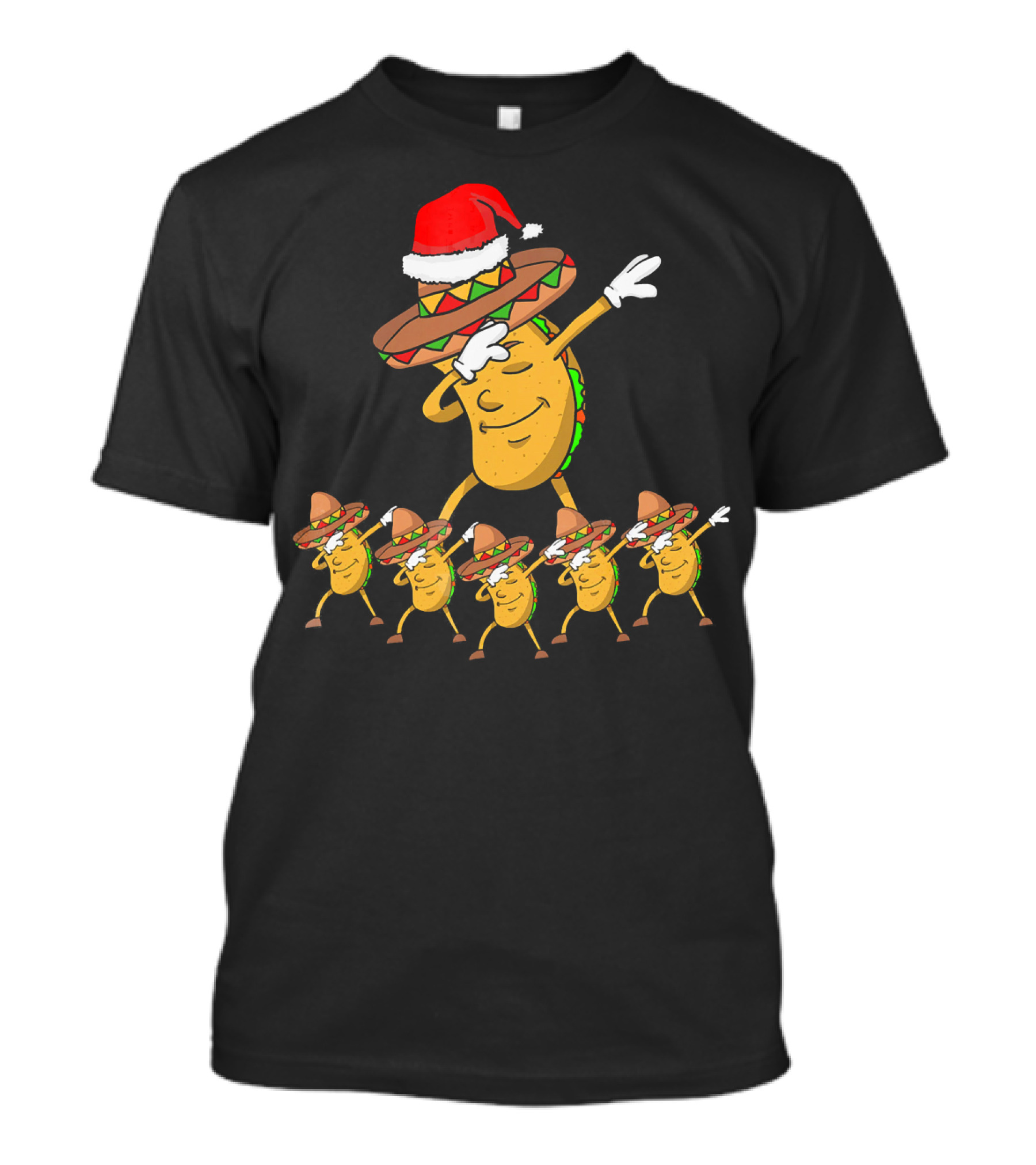 Dabbing Taco Santa Christmas Dance Party Fun T-Shirt