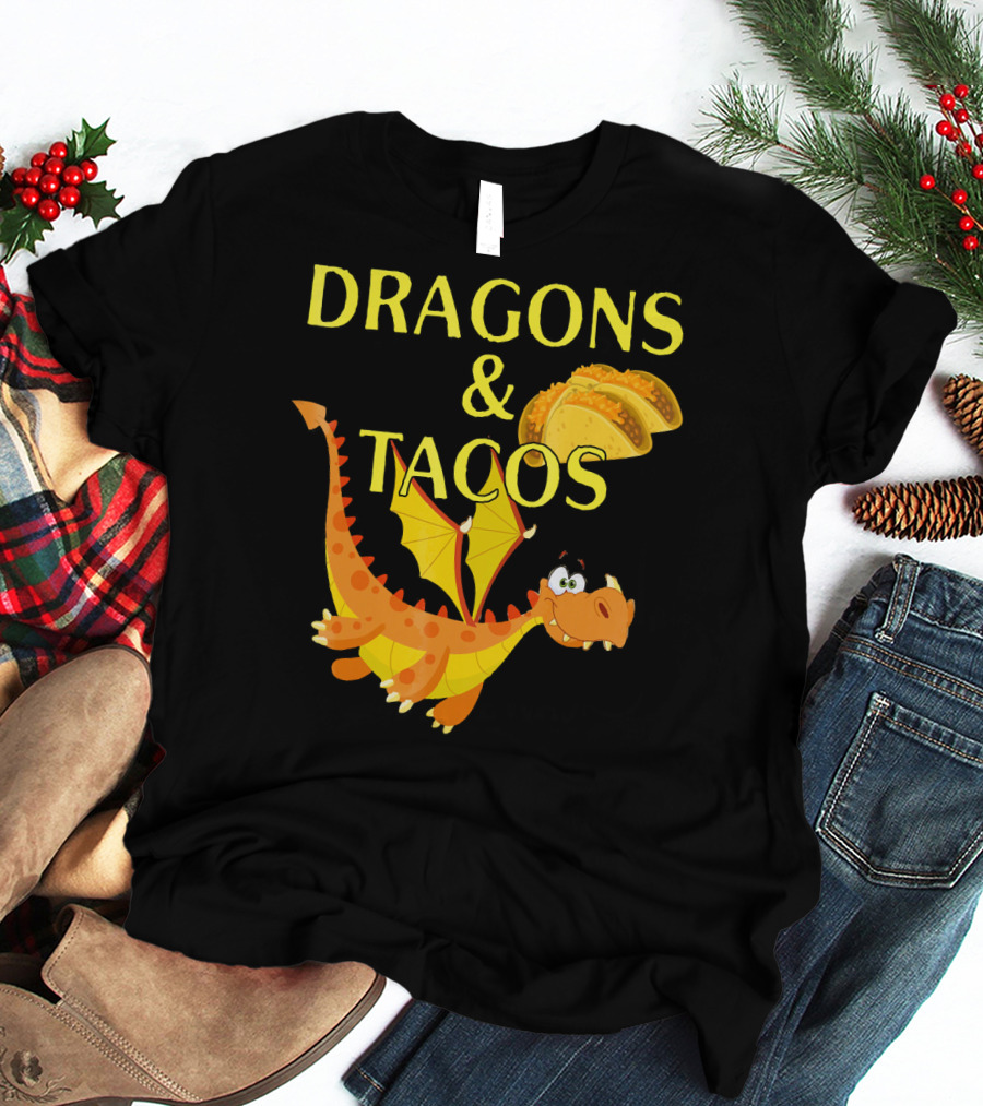 Dragons And Tacos Funny Fantas T-Shirt