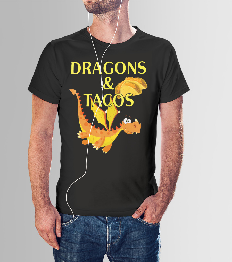 Dragons And Tacos Funny Fantas T-Shirt