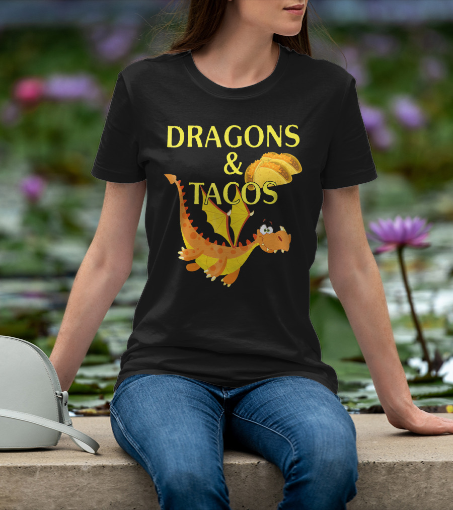 Dragons And Tacos Funny Fantas T-Shirt