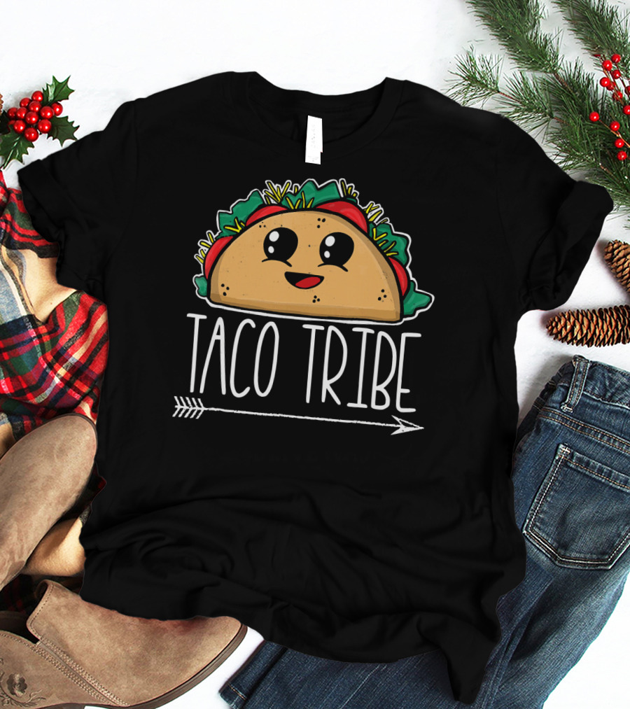 Taco Tribe Cute Taco Face With Arrow T-Shirt