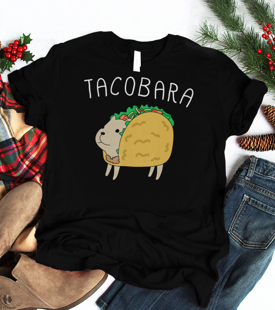Tacobara Taco Capybara With Taco Shell Lettuce And Cheese T-Shirt