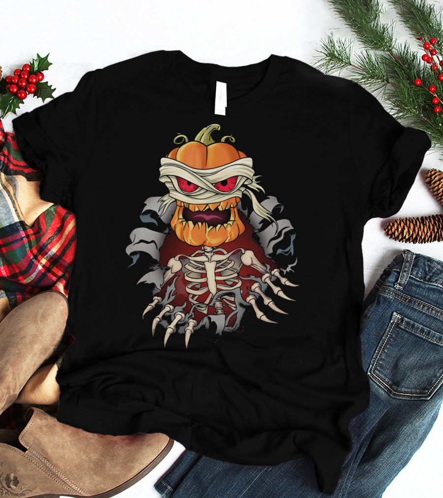 Halloween Skeleton Zombie Pumpkin Mummy Horror T-Shirt