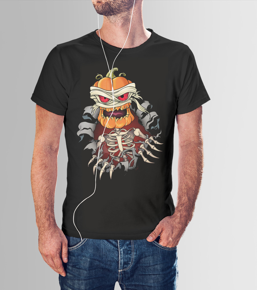 Halloween Skeleton Zombie Pumpkin Mummy Horror T-Shirt