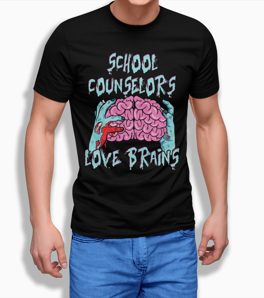 School Counselors Love Brains T-Shirt