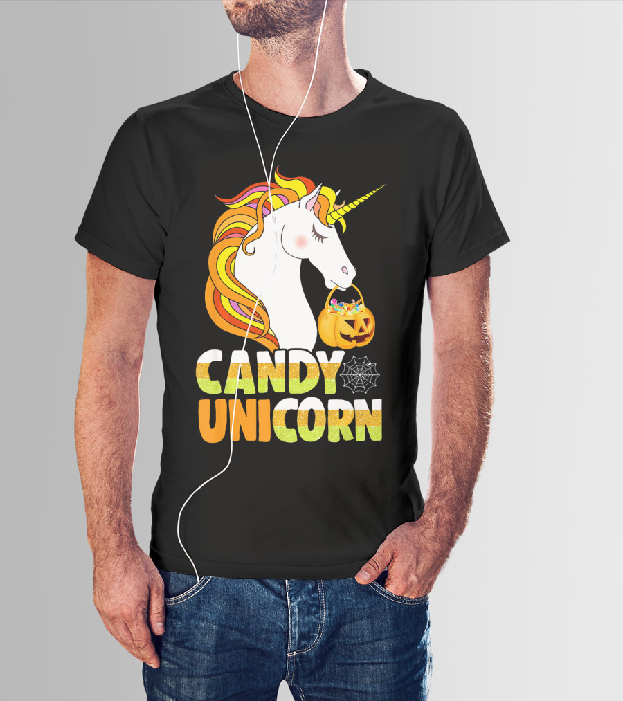 Candy Unicorn Halloween Basket T-Shirt