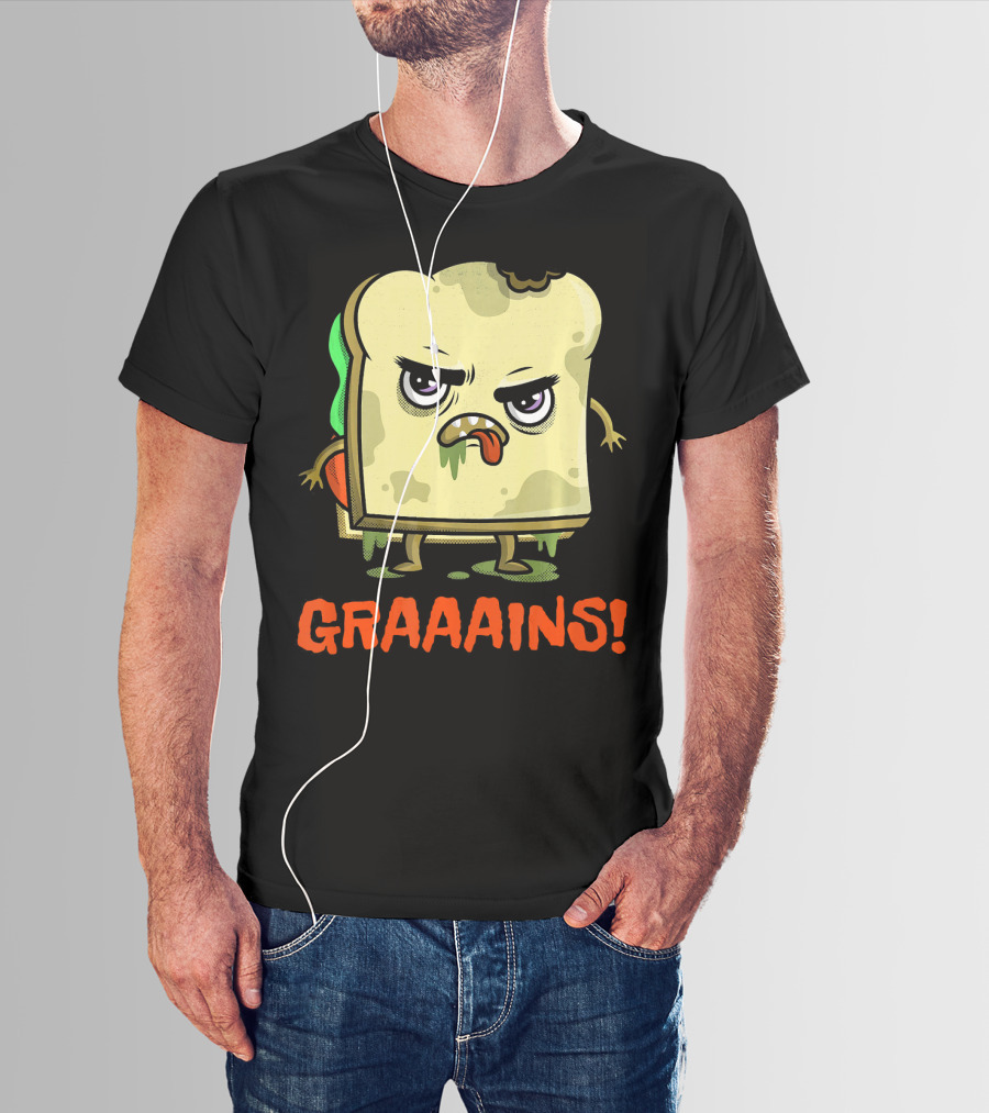 Halloween Zombie Sandwich Graaains Food Grains T-Shirt