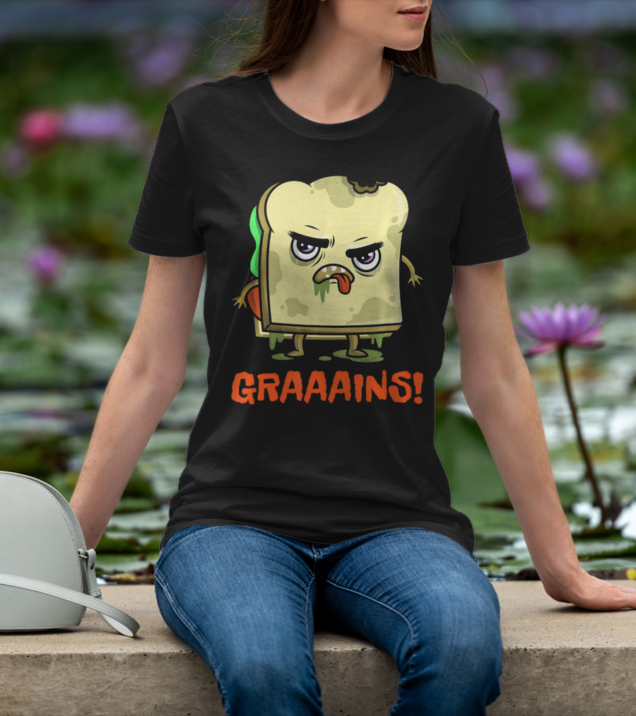 Halloween Zombie Sandwich Graaains Food Grains T-Shirt