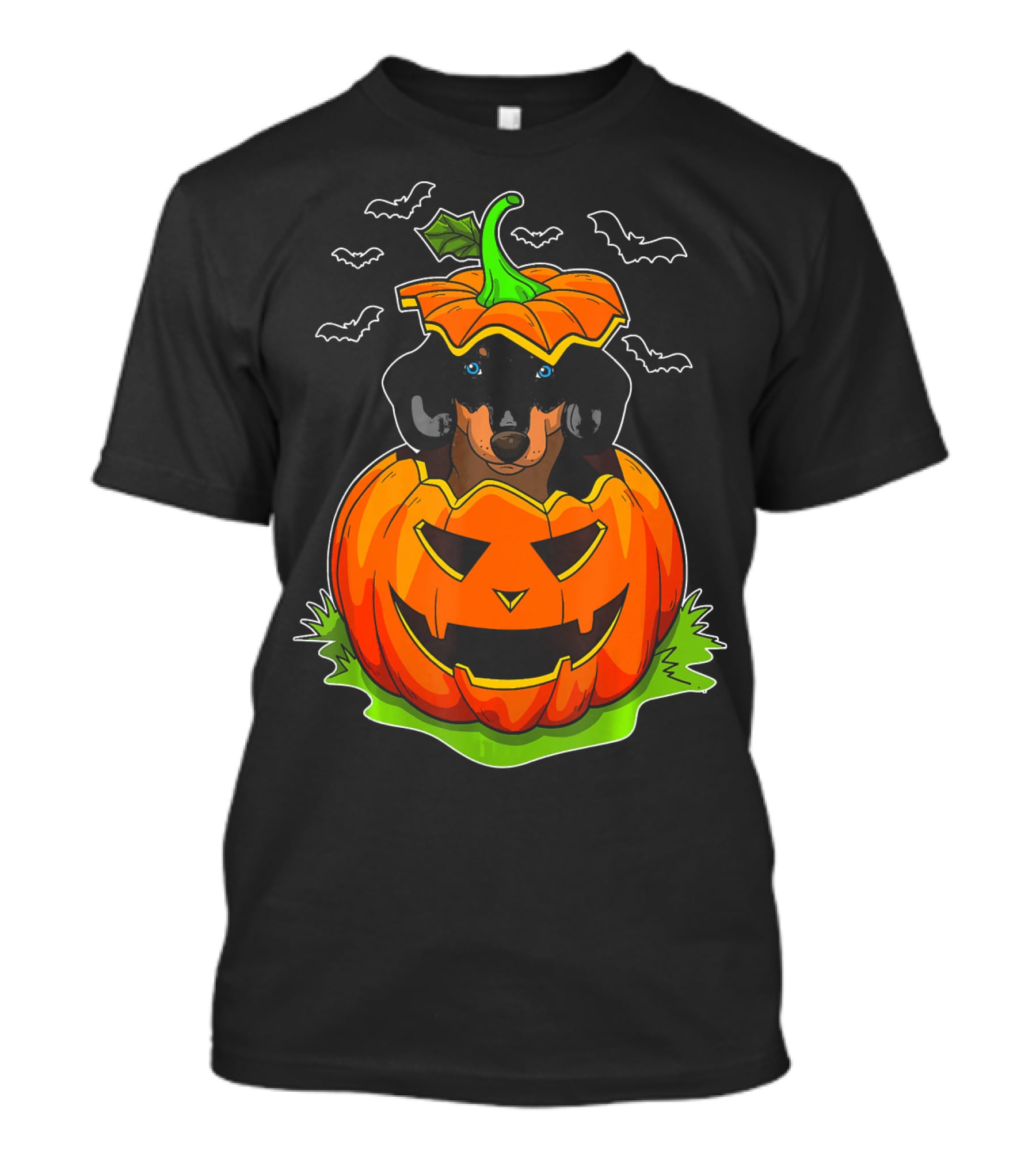Halloween Dachshund Dog Lovers Pumpkin Grunge T-Shirt