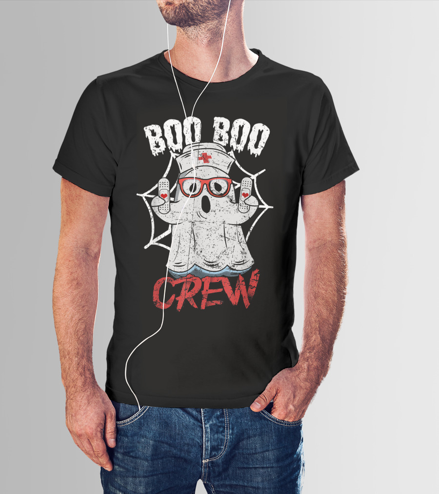 Boo Boo Crew Halloween Costume Nurse Ghost T-Shirt