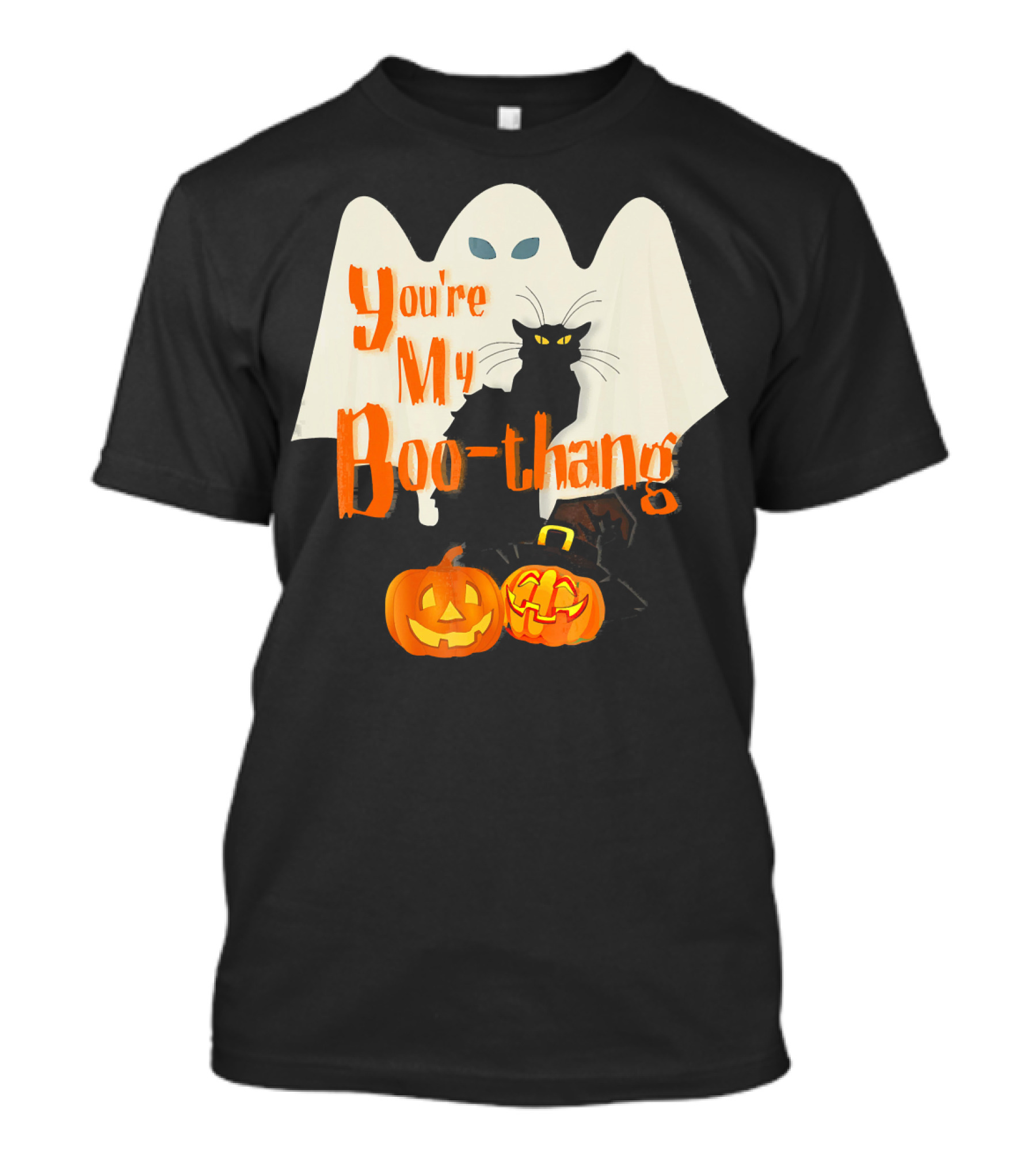 You're My Boo-Thang Halloween Ghost Black Cat Pumpkins T-Shirt