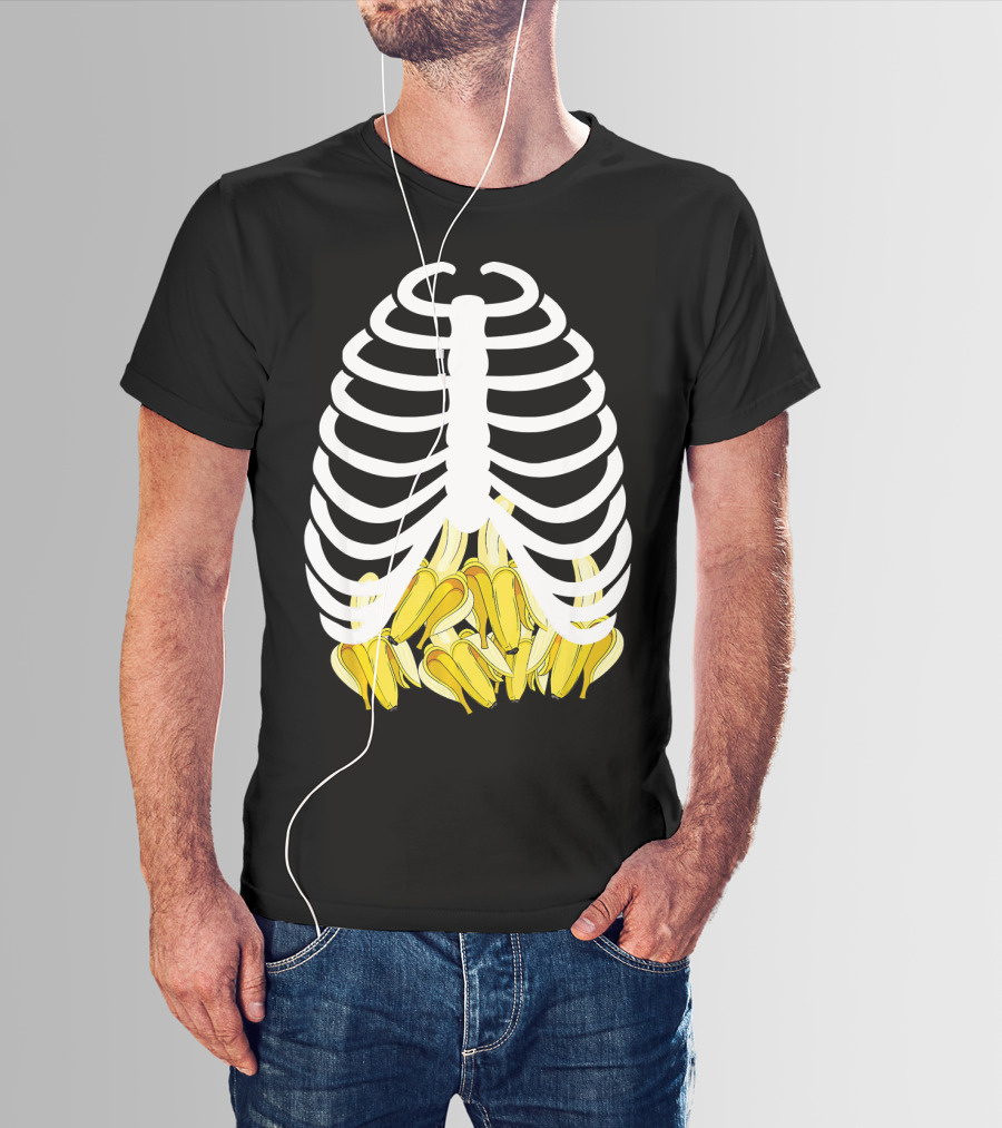 Halloween Rib Cage Banana Costume Adult Youth Kids T-Shirt