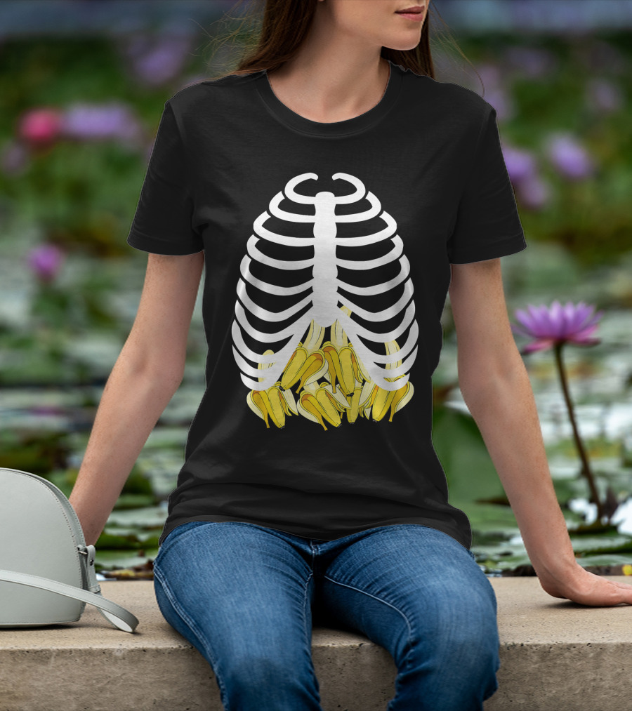 Halloween Rib Cage Banana Costume Adult Youth Kids T-Shirt