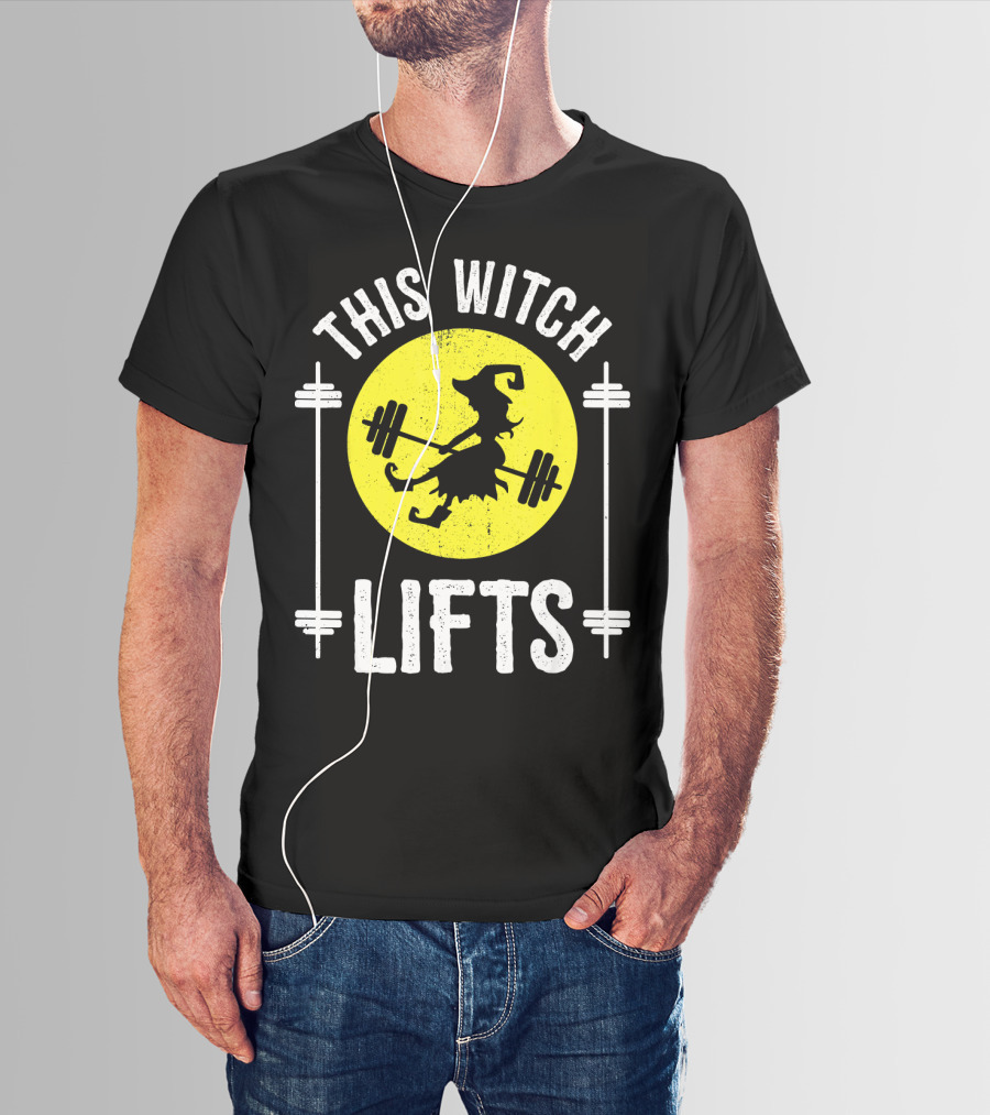 This Witch Lifts Halloween Fitness Barbell T-Shirt