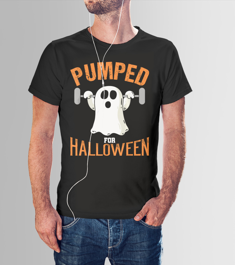 Pumped For Halloween Fitness Ghost T-Shirt