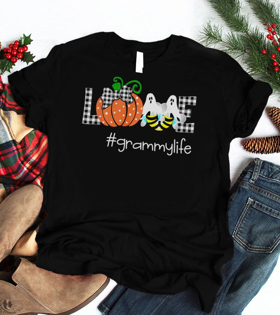 Love Pumpkin Ghost Bee #grammylife T-Shirt