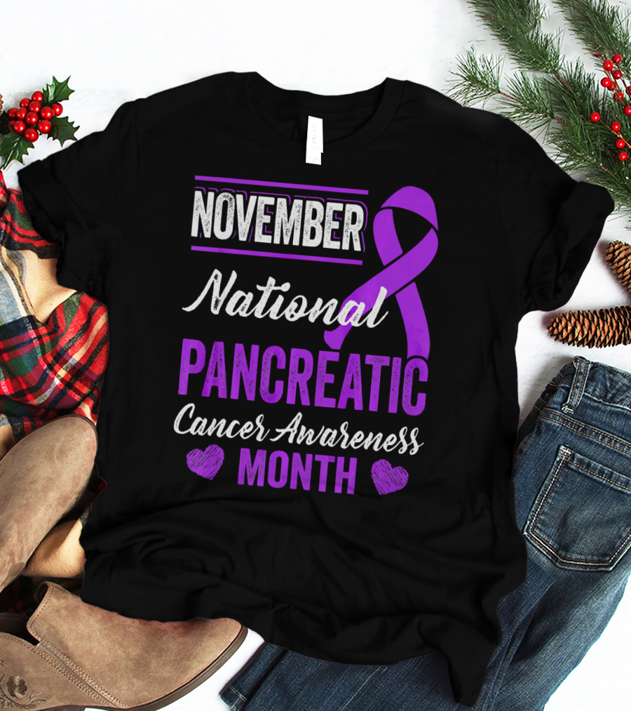 November National Pancreatic Cancer Awareness Month Purple T-Shirt