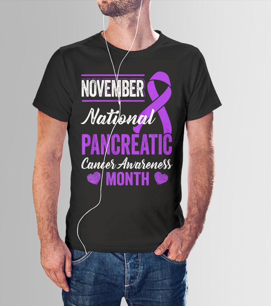 November National Pancreatic Cancer Awareness Month Purple T-Shirt