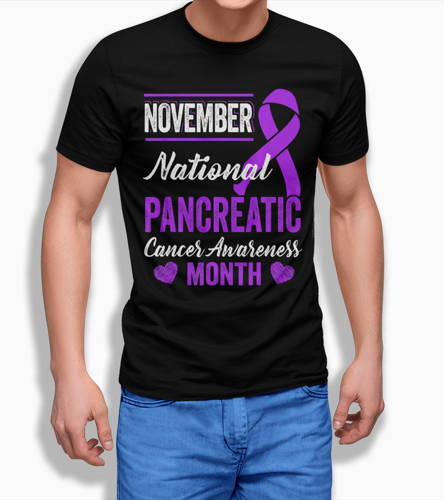 November National Pancreatic Cancer Awareness Month Purple T-Shirt