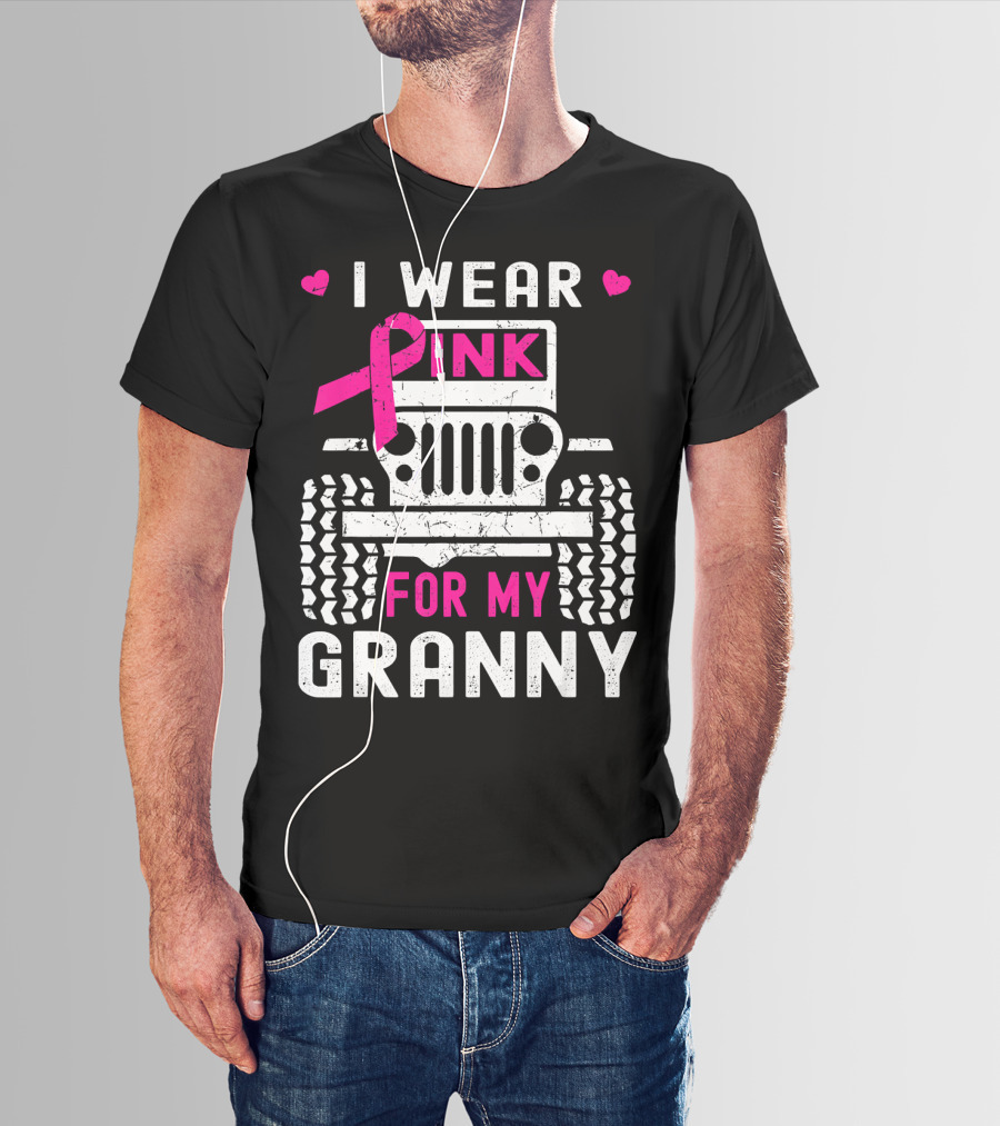 I Wear Pink For My Granny Jeep Breast Cancer Awareness T-Shirt