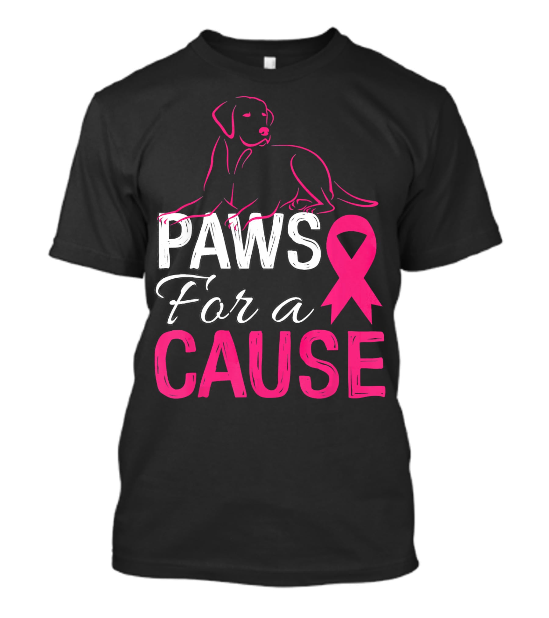 Paws For A Cause Breast Cancer Awareness Pink T-Shirt