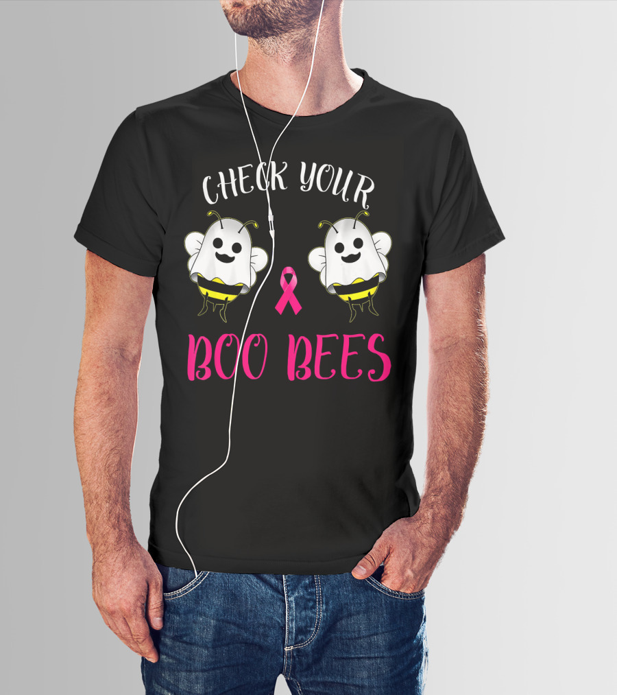 Check Your Boo Bees Breast Cancer Awareness Funny T-Shirt