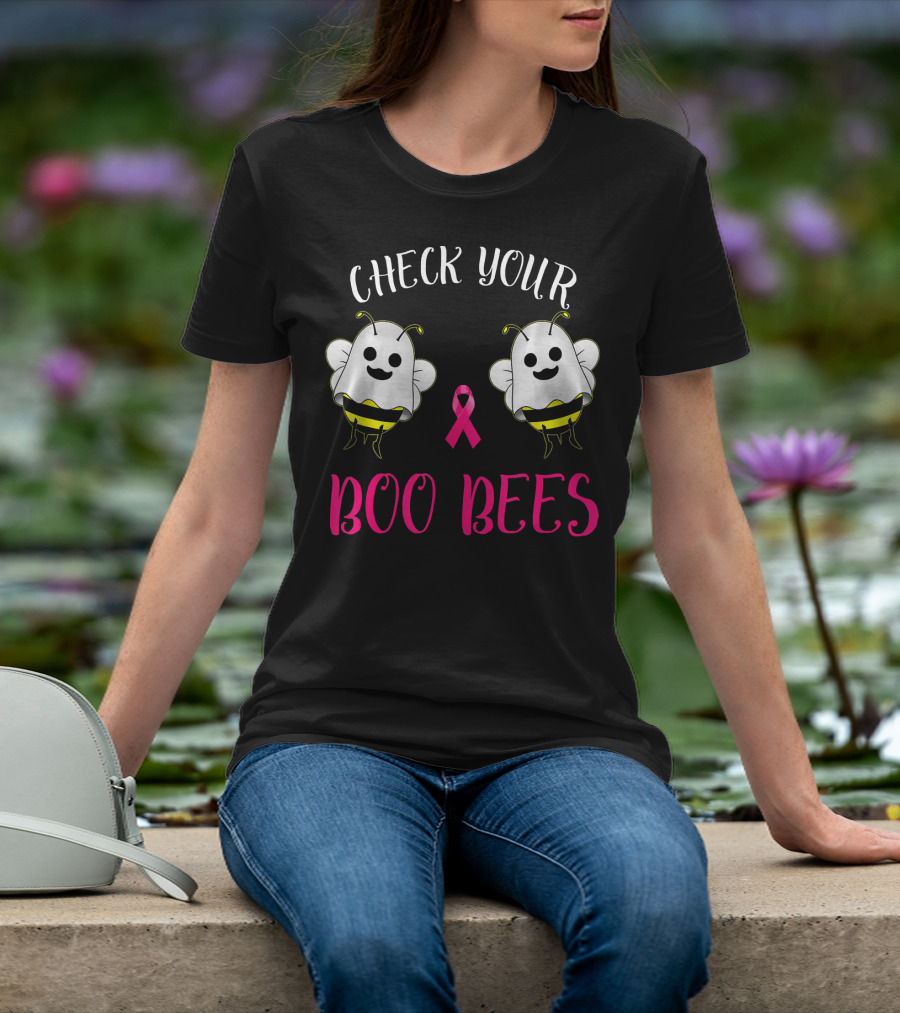 Check Your Boo Bees Breast Cancer Awareness Funny T-Shirt