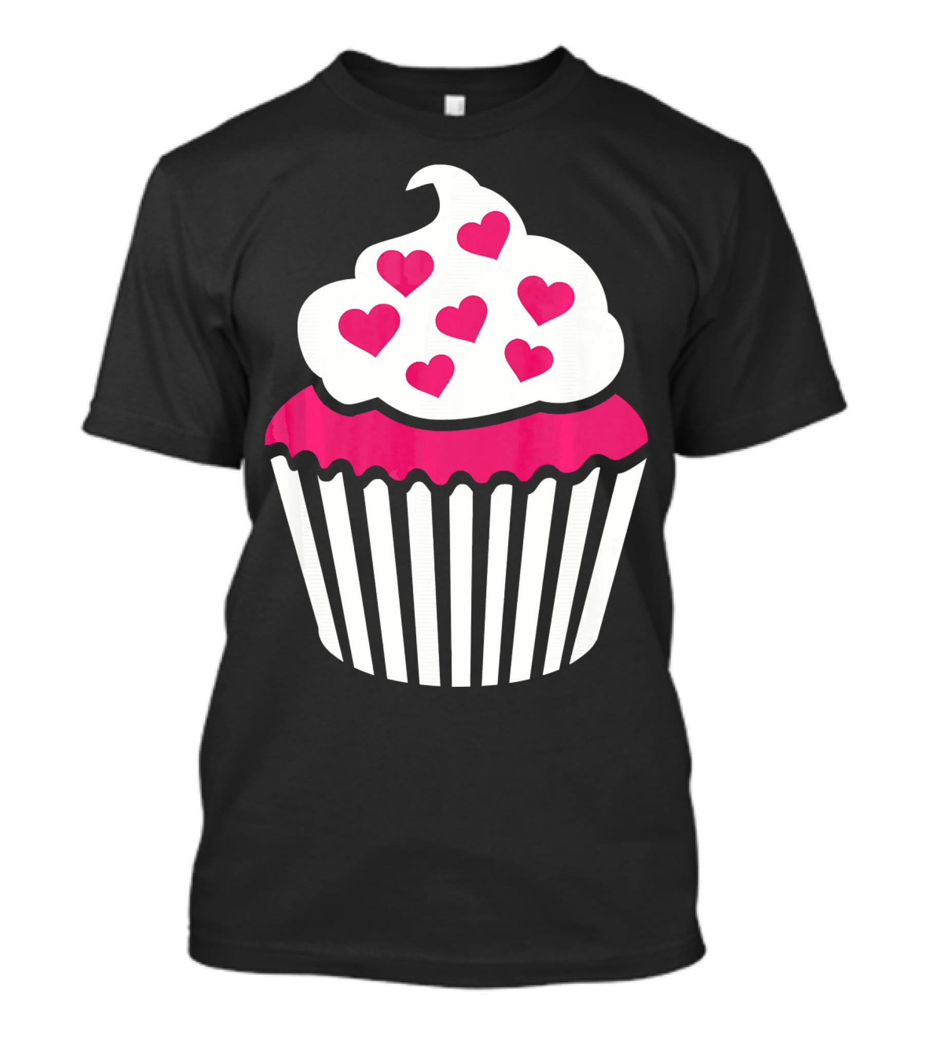 Cupcake With Pink Hearts T-Shirt