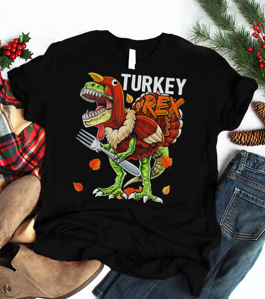 TURKEY REX Thanksgiving Dinosaur Costume T-Shirt