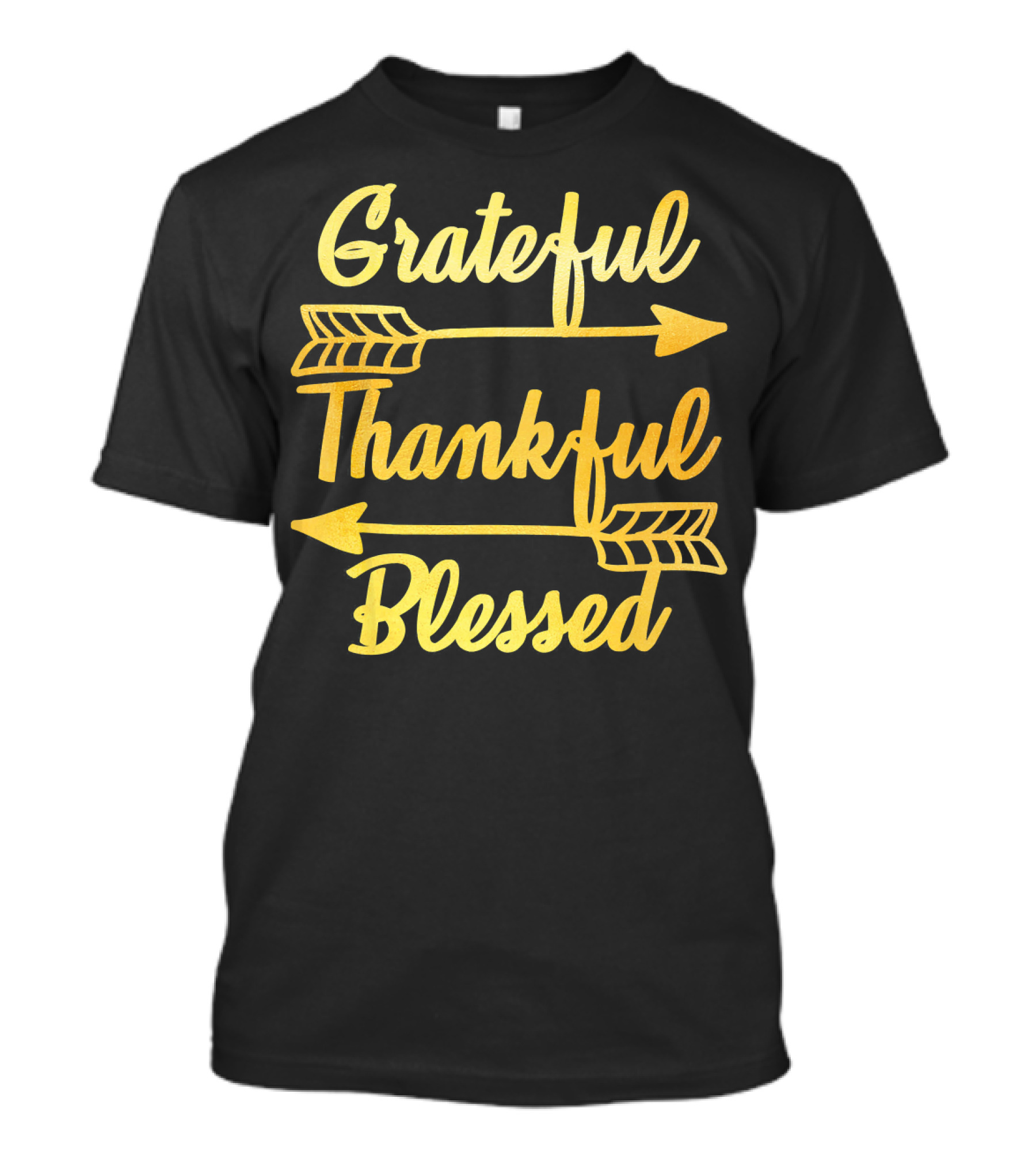 Grateful Thankful Blessed Arrows Typography T-Shirt