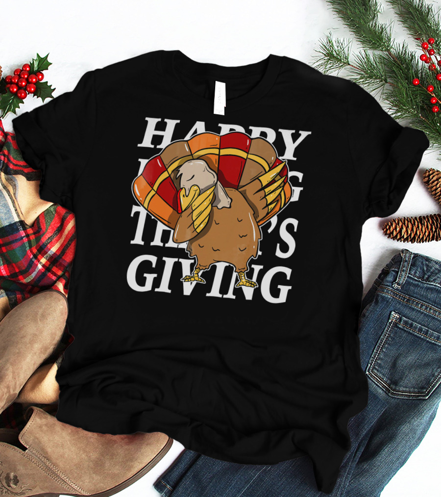 Dabbing Turkey Happy Thanksgiving T-Shirt