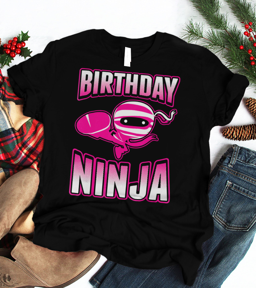 Birthday Ninja Pink Ninja Japa T-Shirt