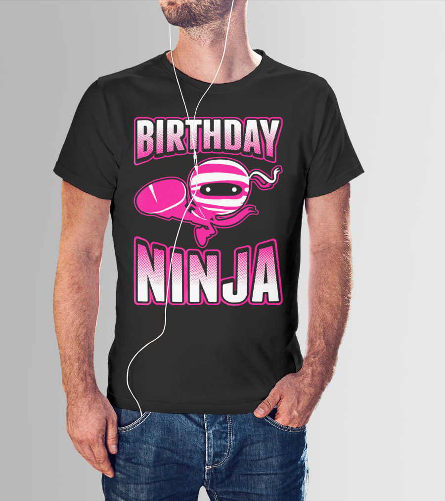 Birthday Ninja Pink Ninja Japa T-Shirt