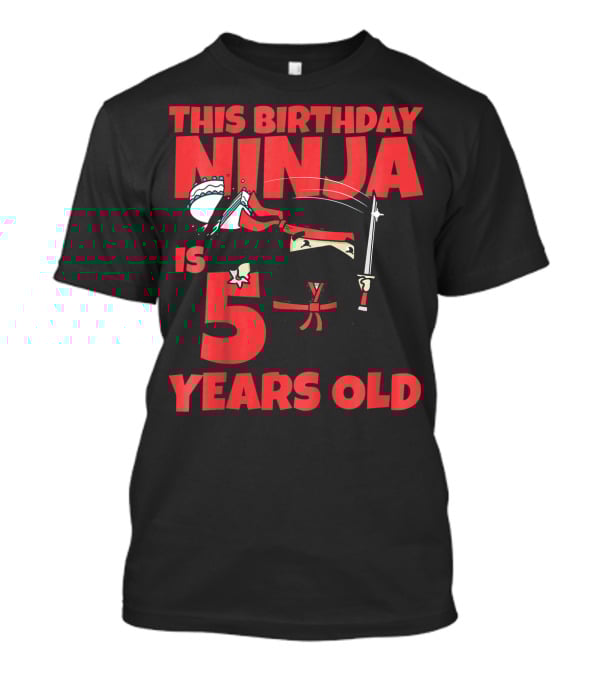 This Birthday Ninja Is 5 Years Old T-Shirt