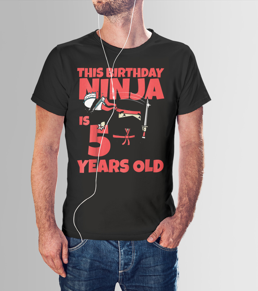 This Birthday Ninja Is 5 Years Old T-Shirt