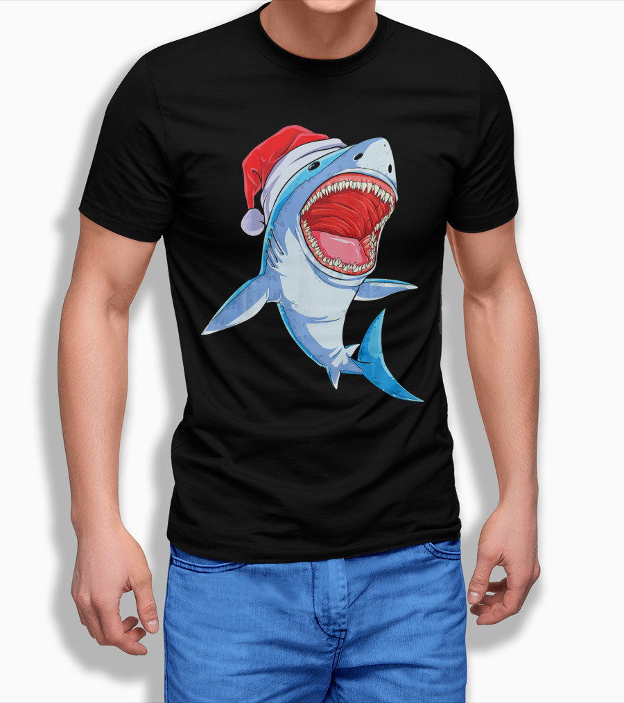 Christmas Kids Santa Shark T-Shirt