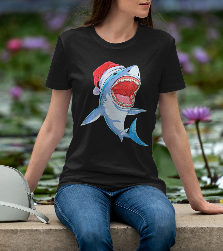 Christmas Kids Santa Shark T-Shirt