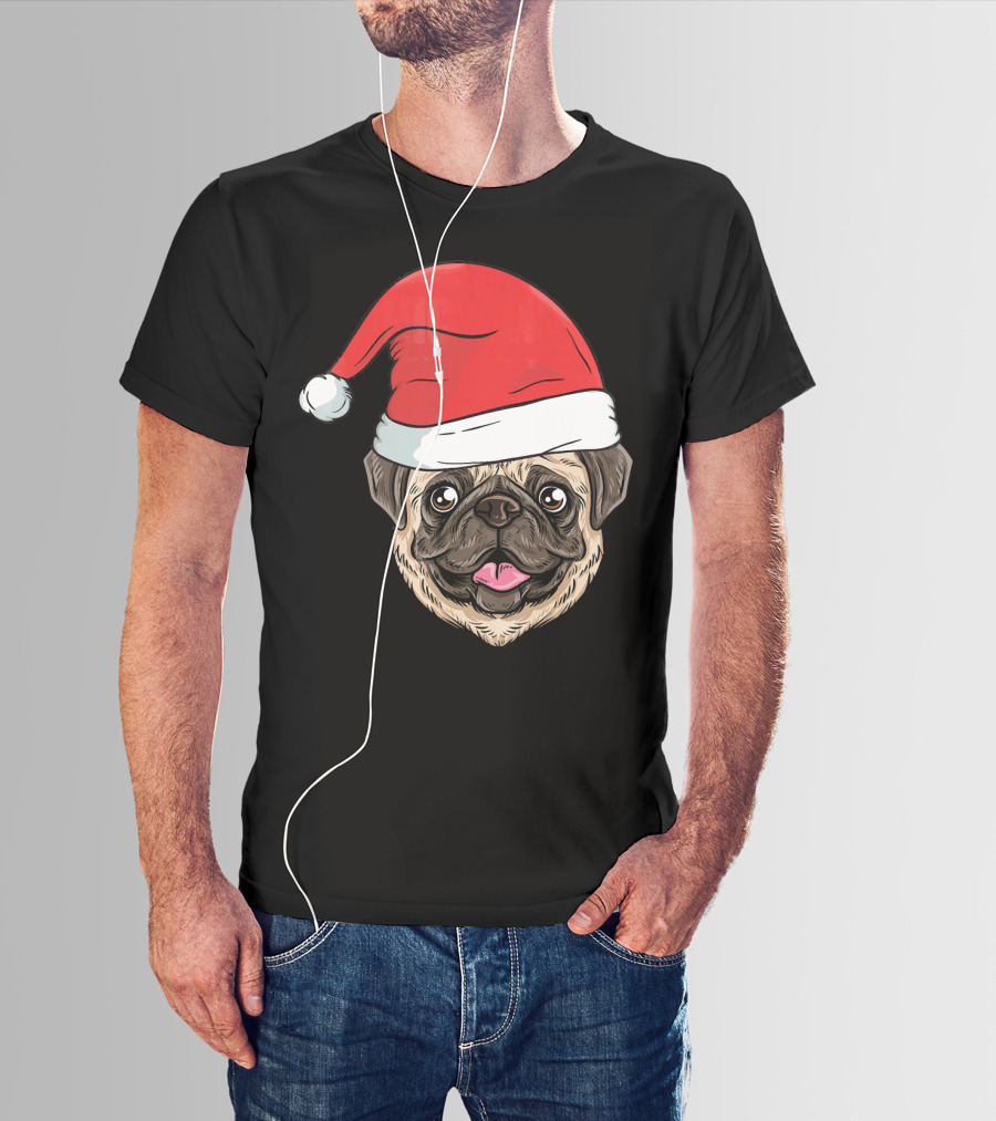 Kids Pug Santa Claus T-Shirt