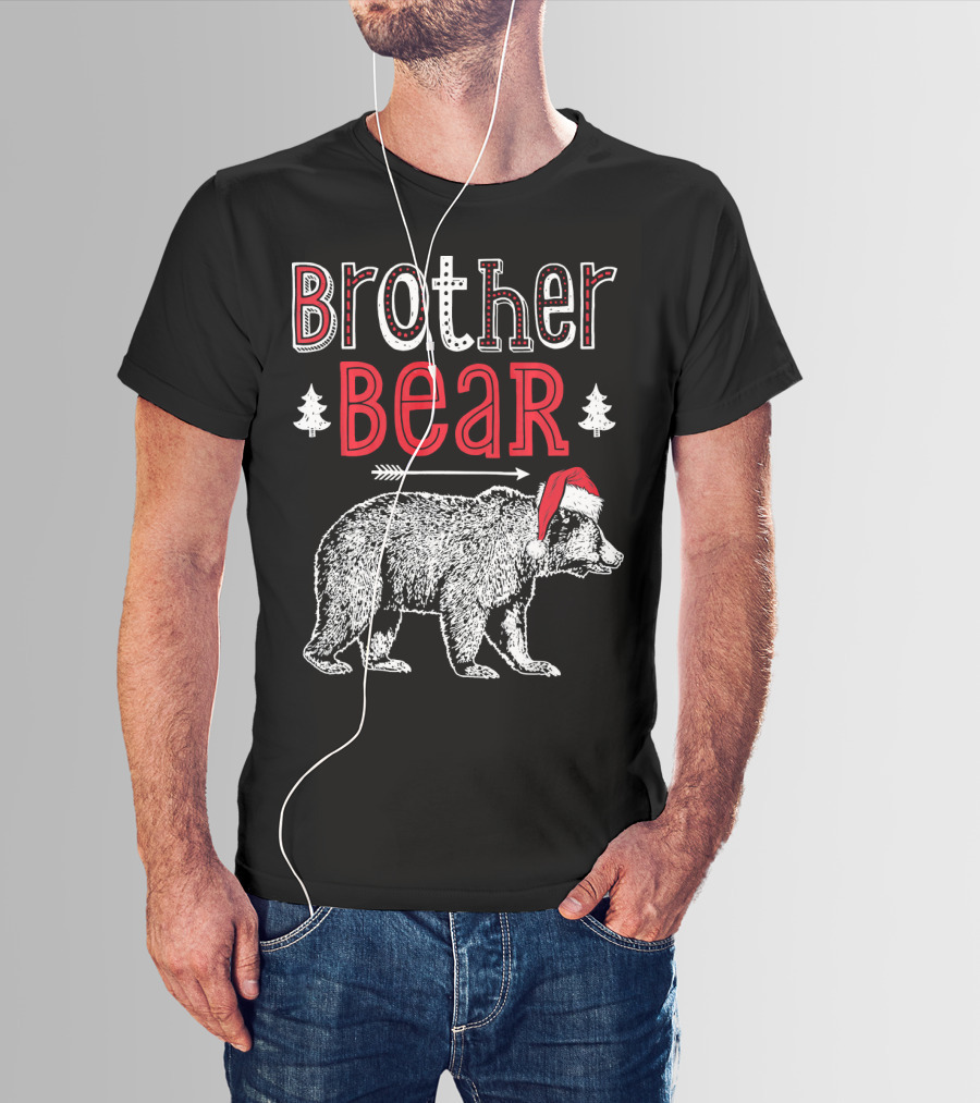 Brother Bear Christmas Santa Hat Arrow Trees T-Shirt