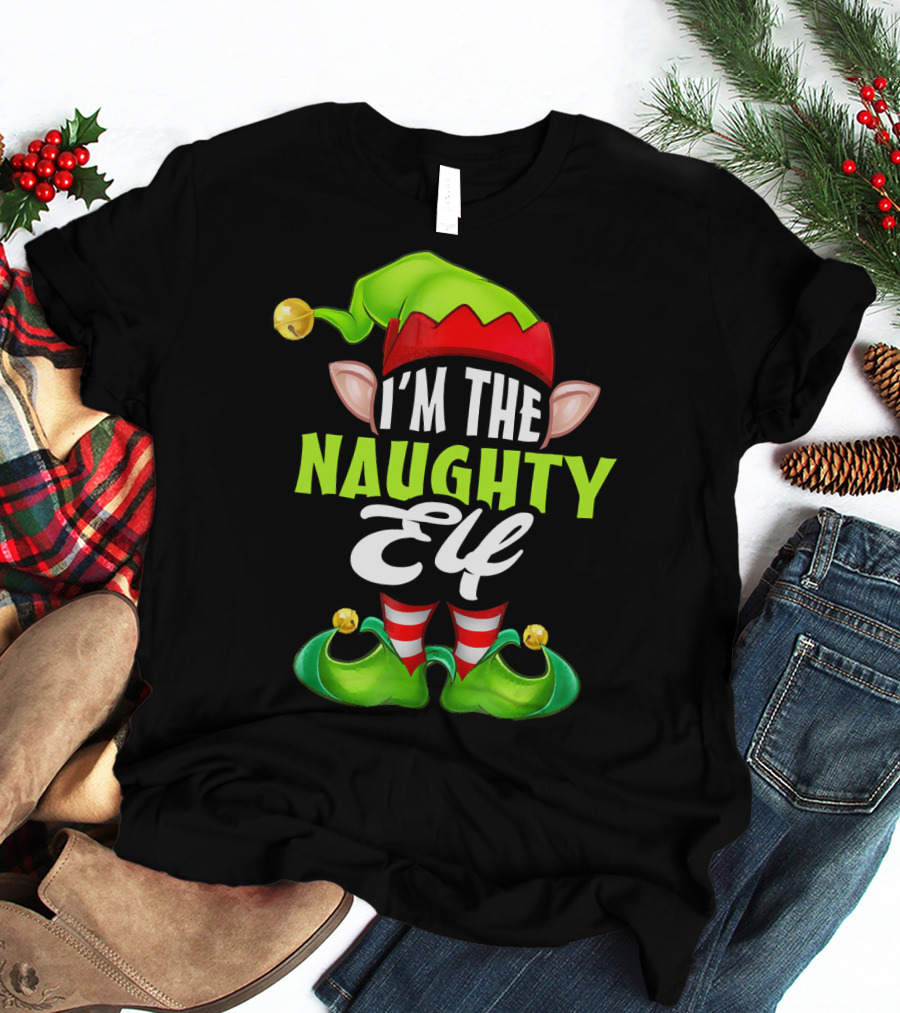 I'm The Naughty Elf Matching Family Holiday Pajamas T-Shirt