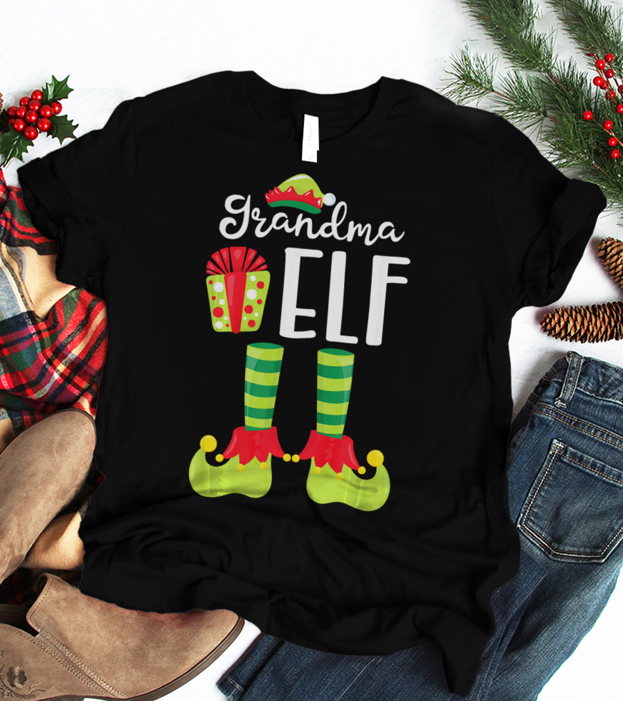 Grandma Elf Family Christmas Elf T-Shirt