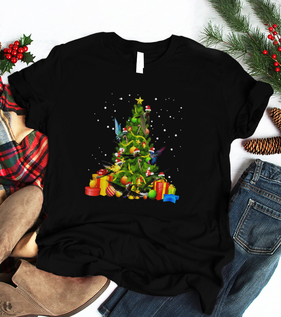 Funny Christmas Hummingbirds Bird Lover Holiday T-Shirt