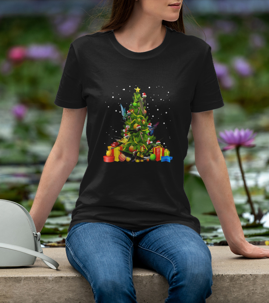 Funny Christmas Hummingbirds Bird Lover Holiday T-Shirt