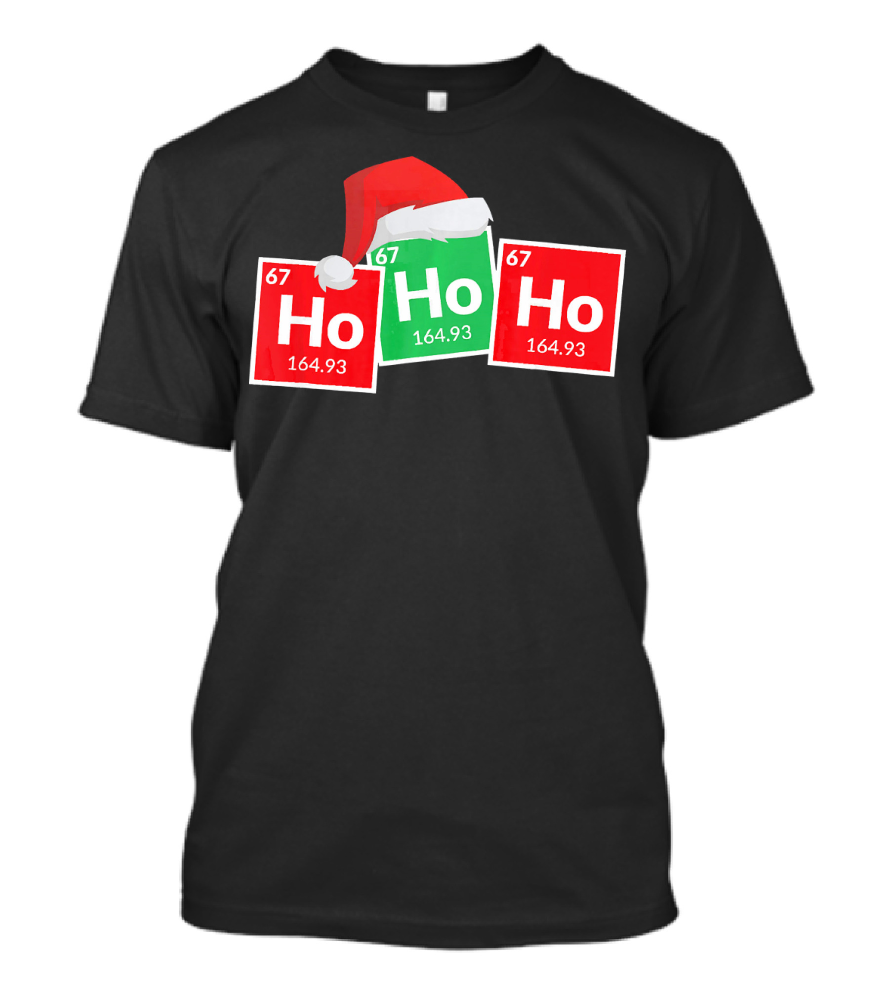 Christmas Ho Ho Ho Santa Periodic Table Elements Fun T-Shirt