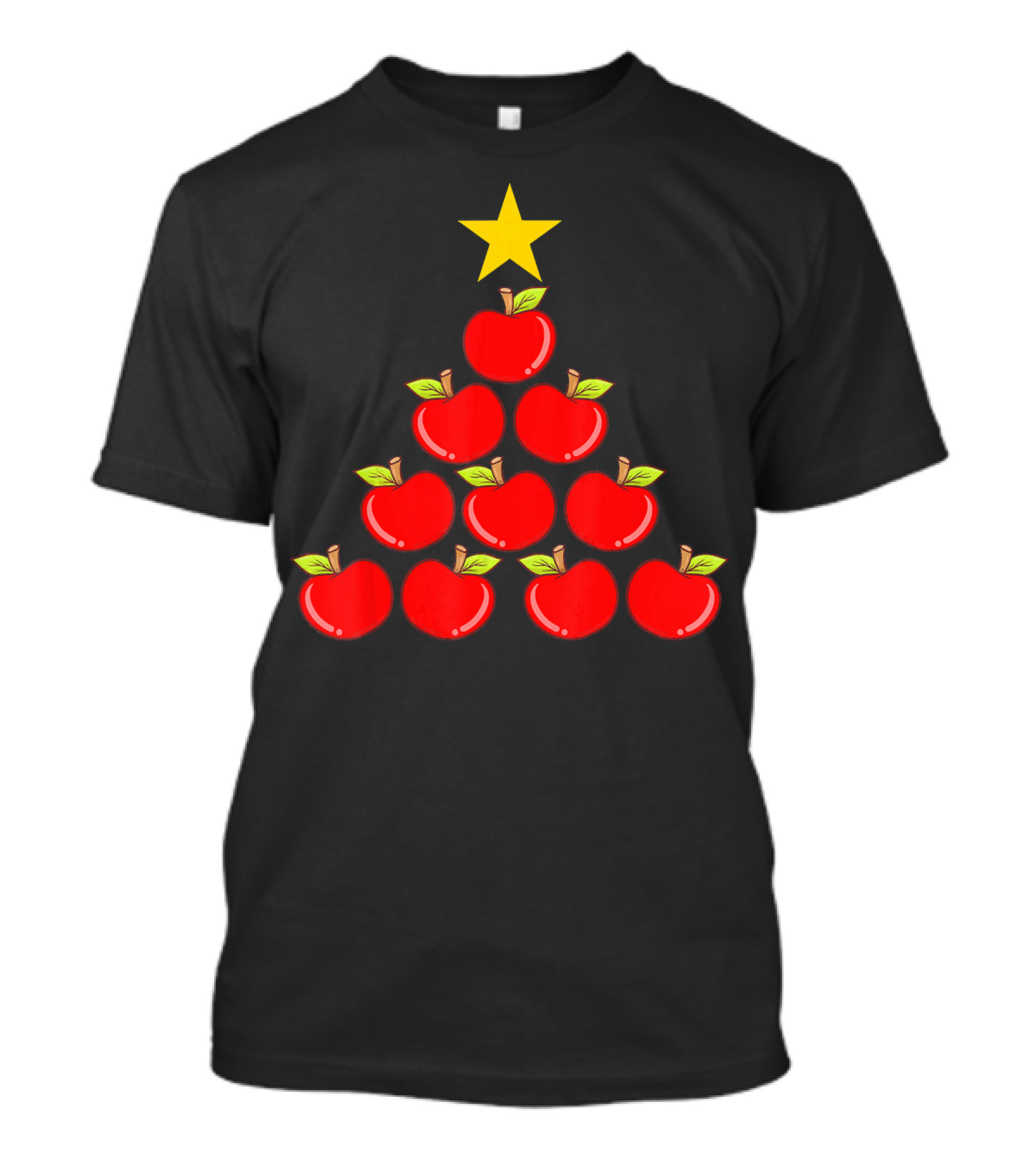 Apple Doctor Away Healthy Lifestyle Christmas Apple Tree T-Shirt