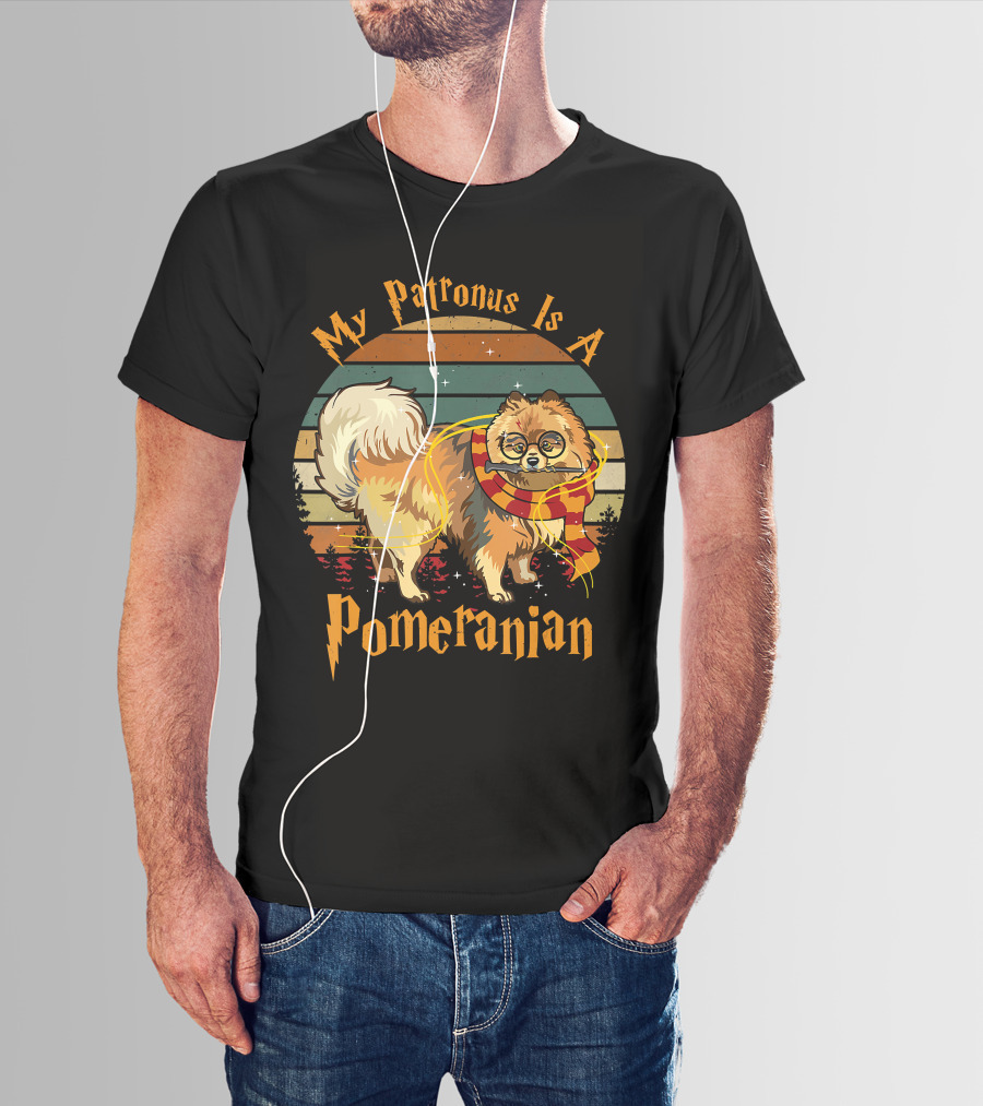 My Patronus Is A Pomeranian Dog With Wizardry And Magic References T-Shirt