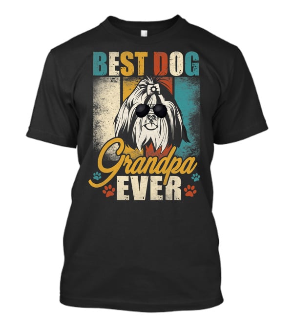 Best Dog Grandpa Ever Shih Tzu Father's Day T-Shirt